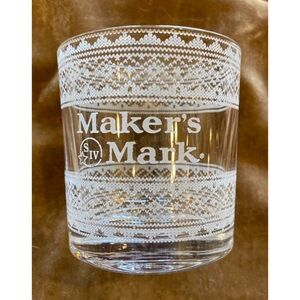 NEW 2020 Maker’s Mark Etched Holiday Sweater Logo Bourbon Glasses - Set of 2